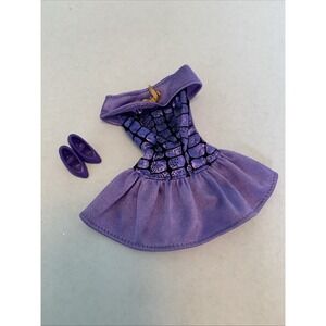 Vtg Barbie Fashion Fever Purple Sparkly Dress Fashionista With Purple Heels